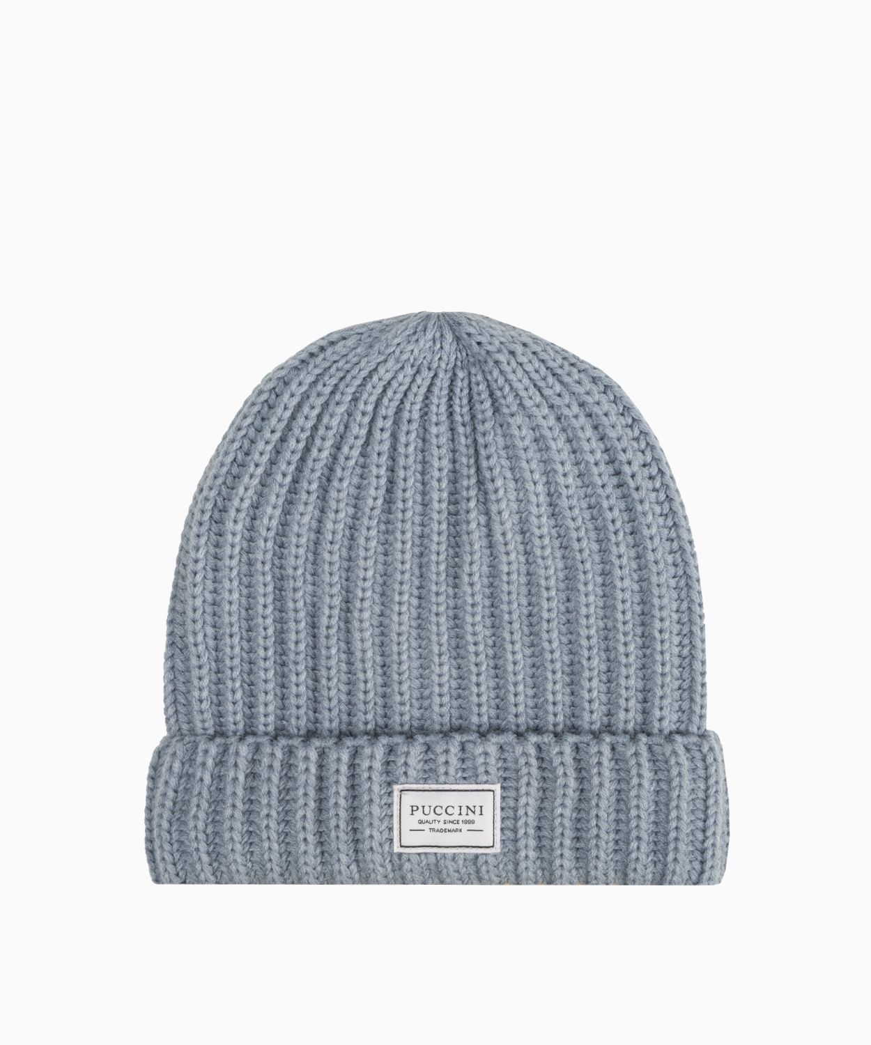 Jasnoszara czapka beanie z grubym warkoczowym splotem