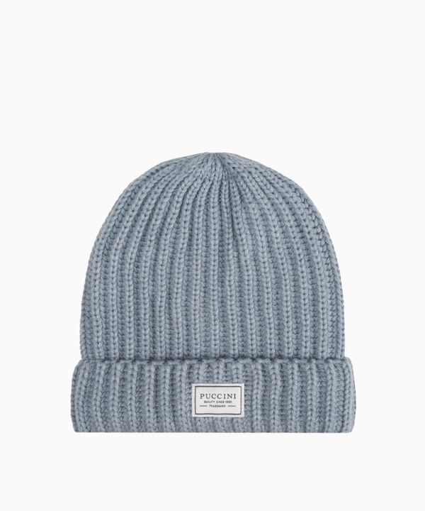 Jasnoszara czapka beanie z grubym warkoczowym splotem