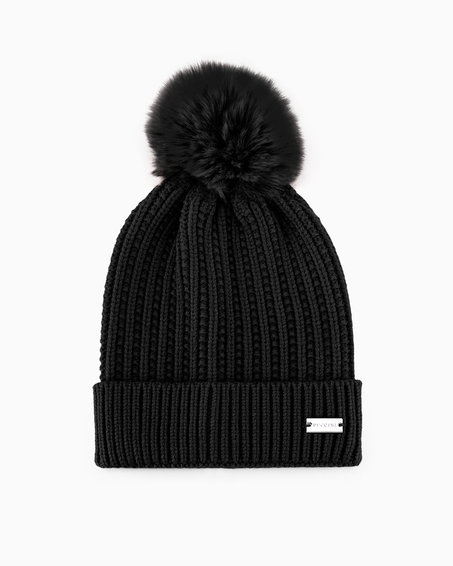 Czapka zimowa z pomponem czarna