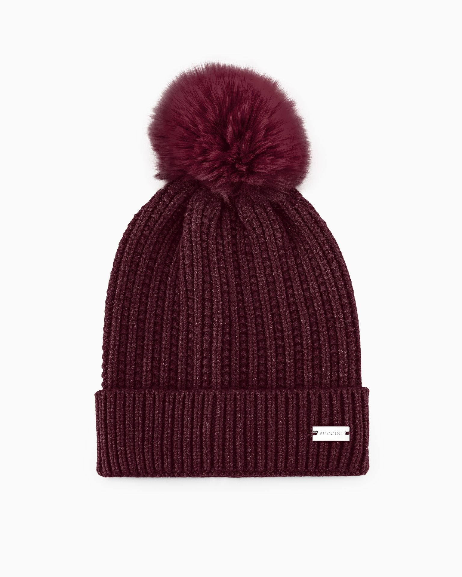 Czapka zimowa z pomponem bordowa