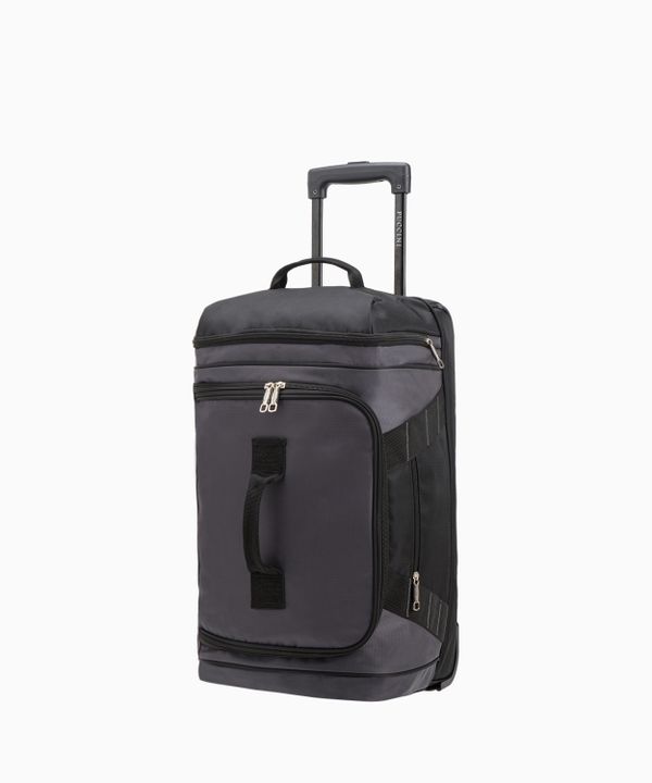 Średniej wielkości torba podróżna na kółkach szara