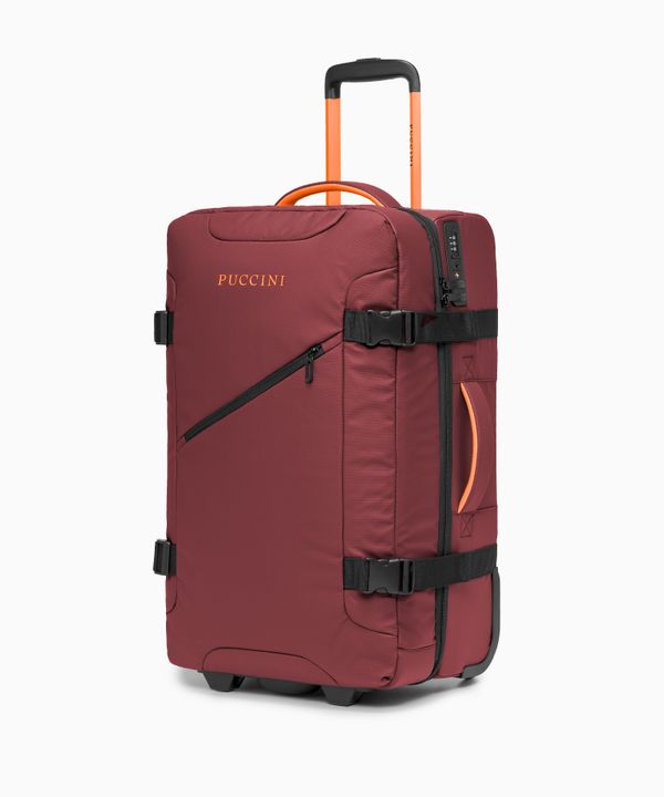 Średnia walizka miękka na dwóch kółkach czerwona