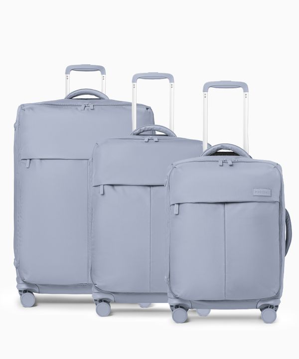 Zestaw walizek materiałowych miękkich szary