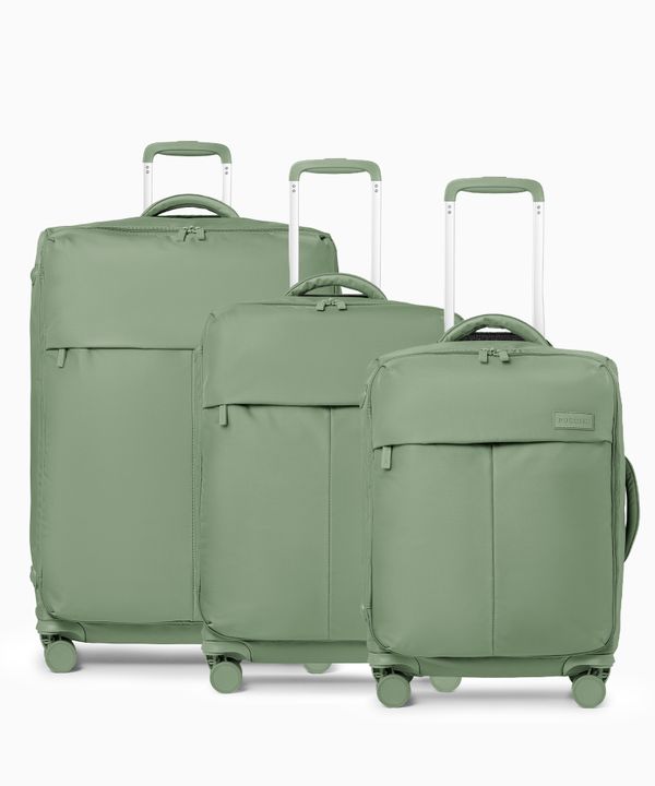 Zestaw walizek materiałowych miękkich zielony