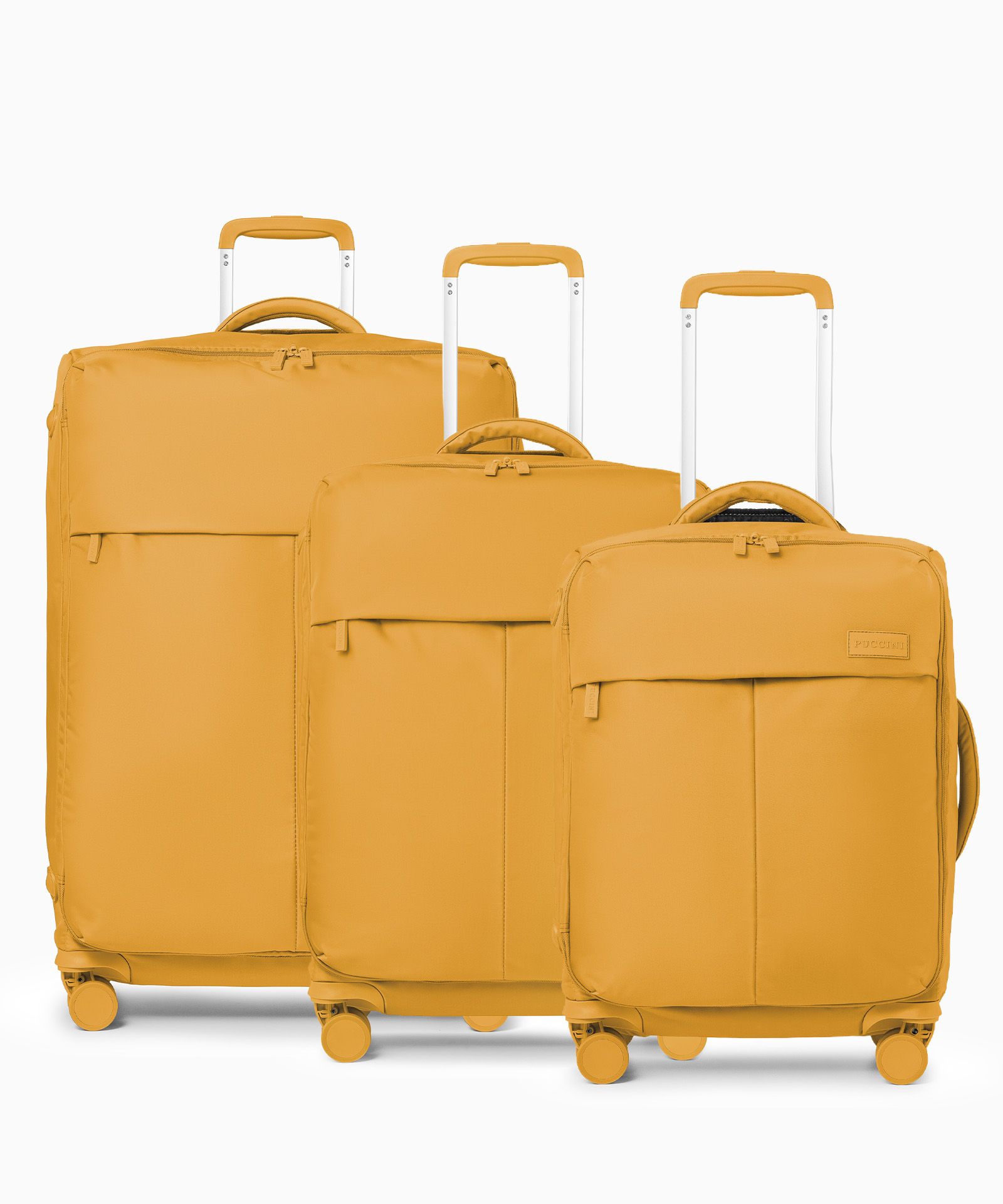 Zestaw walizek materiałowych miękkich żółty
