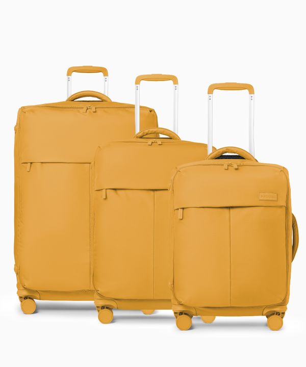 Zestaw walizek materiałowych miękkich żółty
