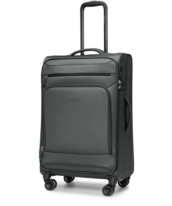 Walizka średnia miękka szara