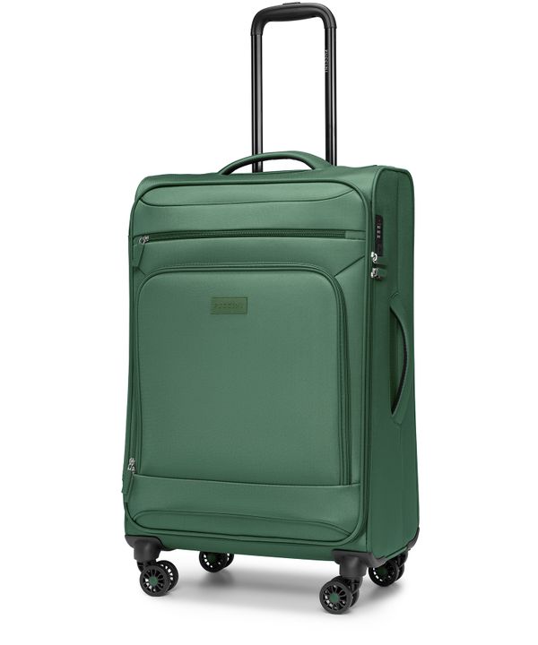 Walizka średnia miękka zielona