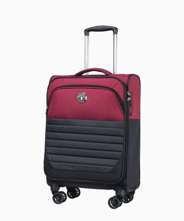 Kabinowa miękka walizka z czerwonymi wstawkami