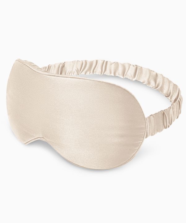 Opaska na oczy do spania 3D jedwabna beżowa