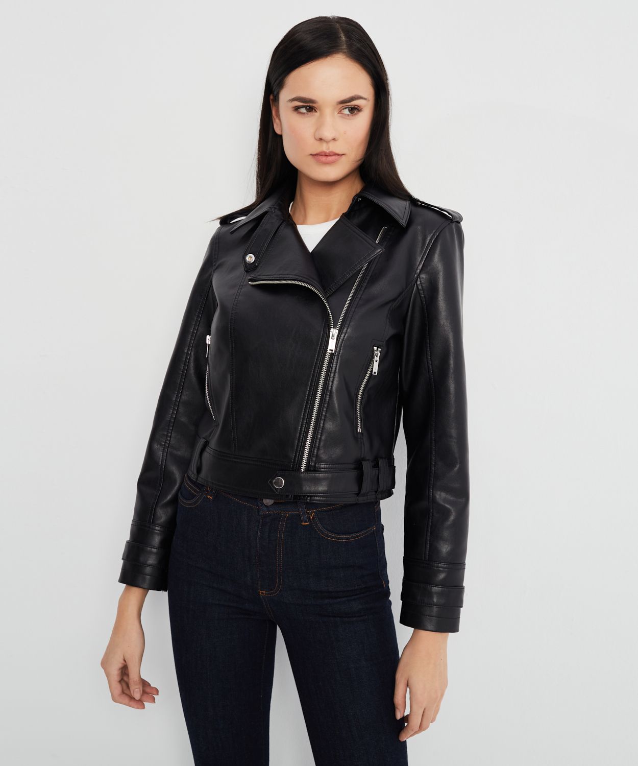 Damska ramoneska z ozdobnym paskiem rozmiar M