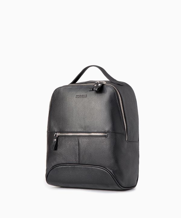 Skórzany plecak damski o fakturze groszkowanej