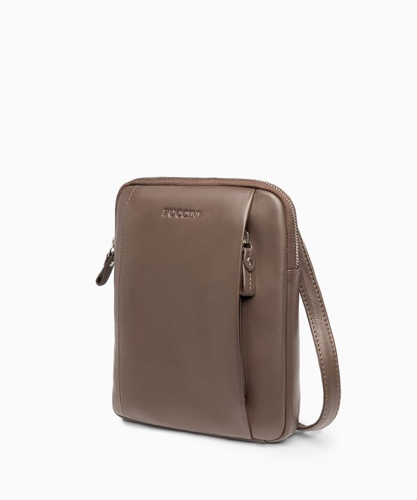 Torba męska skórzana crossbody brązowa
