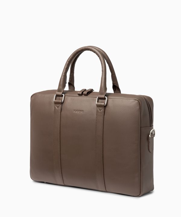 Torba na laptopa 15,6 cali skórzana brązowa