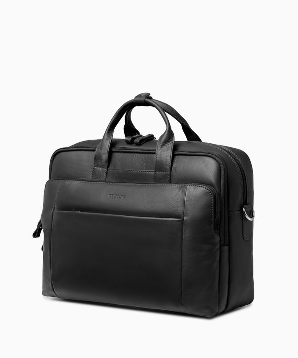 Skórzana torba na laptopa 15,6 cala dwukomorowa
