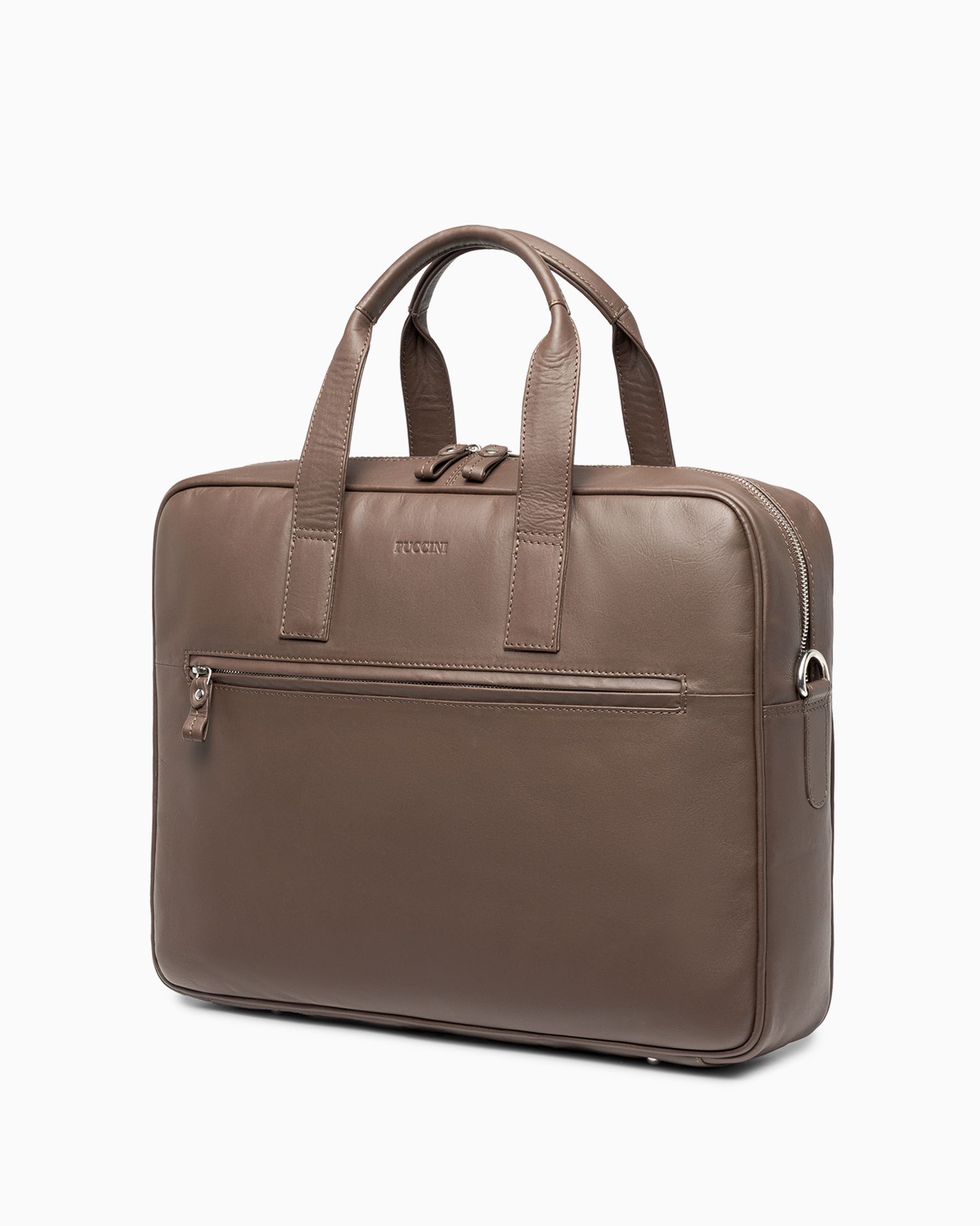 Skórzana torba na laptopa 15,6 cala jednokomorowa brązowa