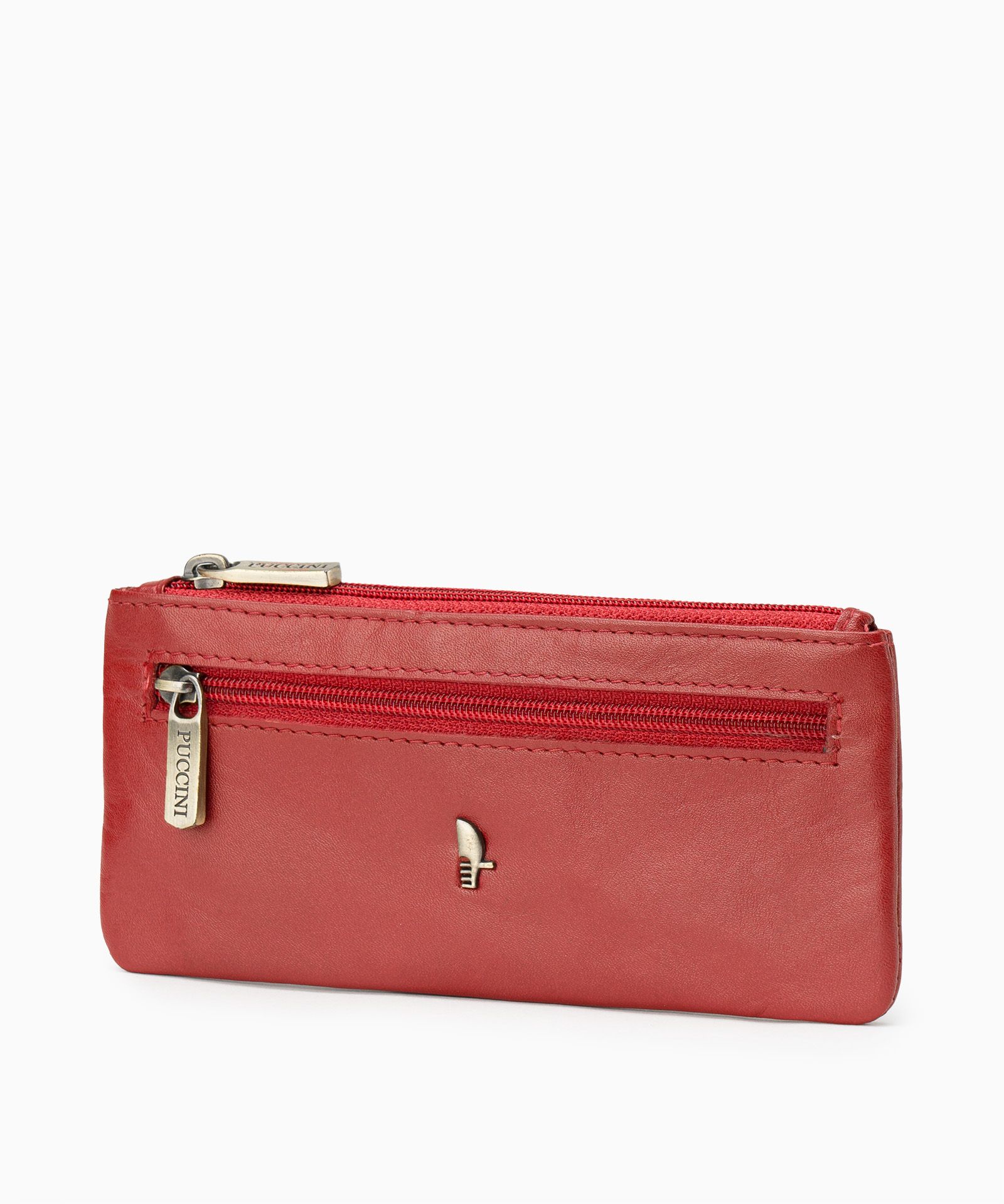 Czerwone skórzane etui na klucze 