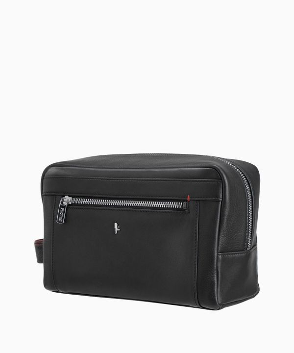 Skórzana kosmetyczka męska ze skóry Nappa - czarna