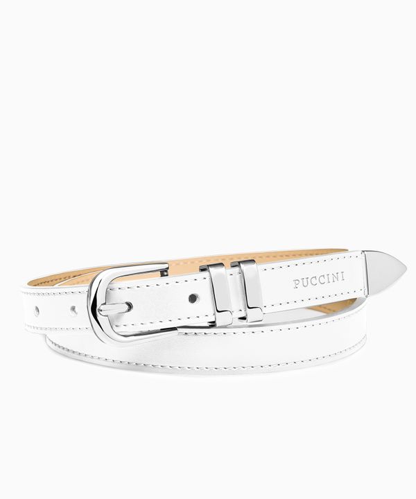 Pasek damski skórzany biały rozmiar L