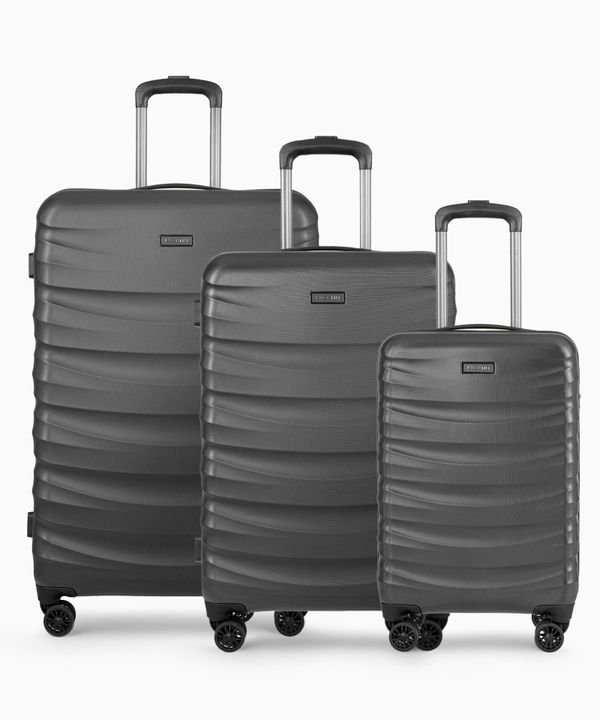 Zestaw walizek na kółkach z poliwęglanu antracytowy