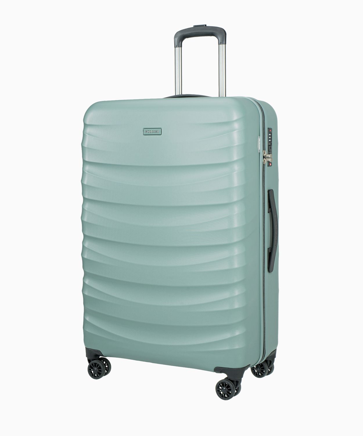 Duża walizka z poliwęglanu zielona