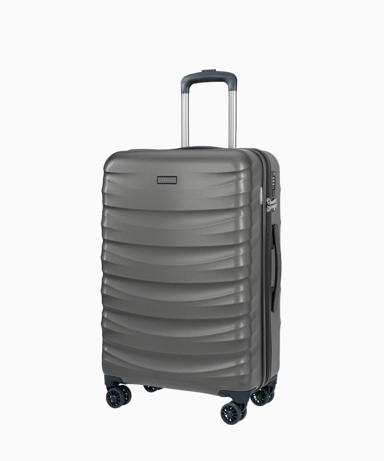 Średnia walizka z poliwęglanu antracytowa