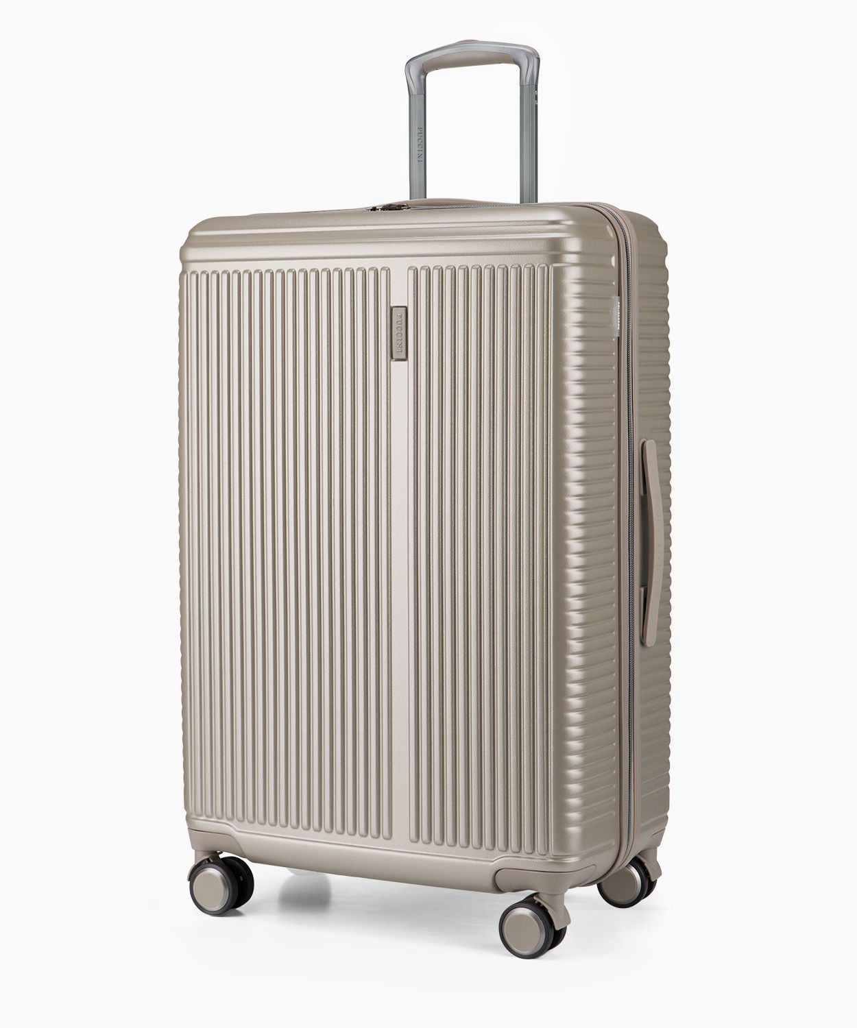 Duża walizka na kółkach szampańska