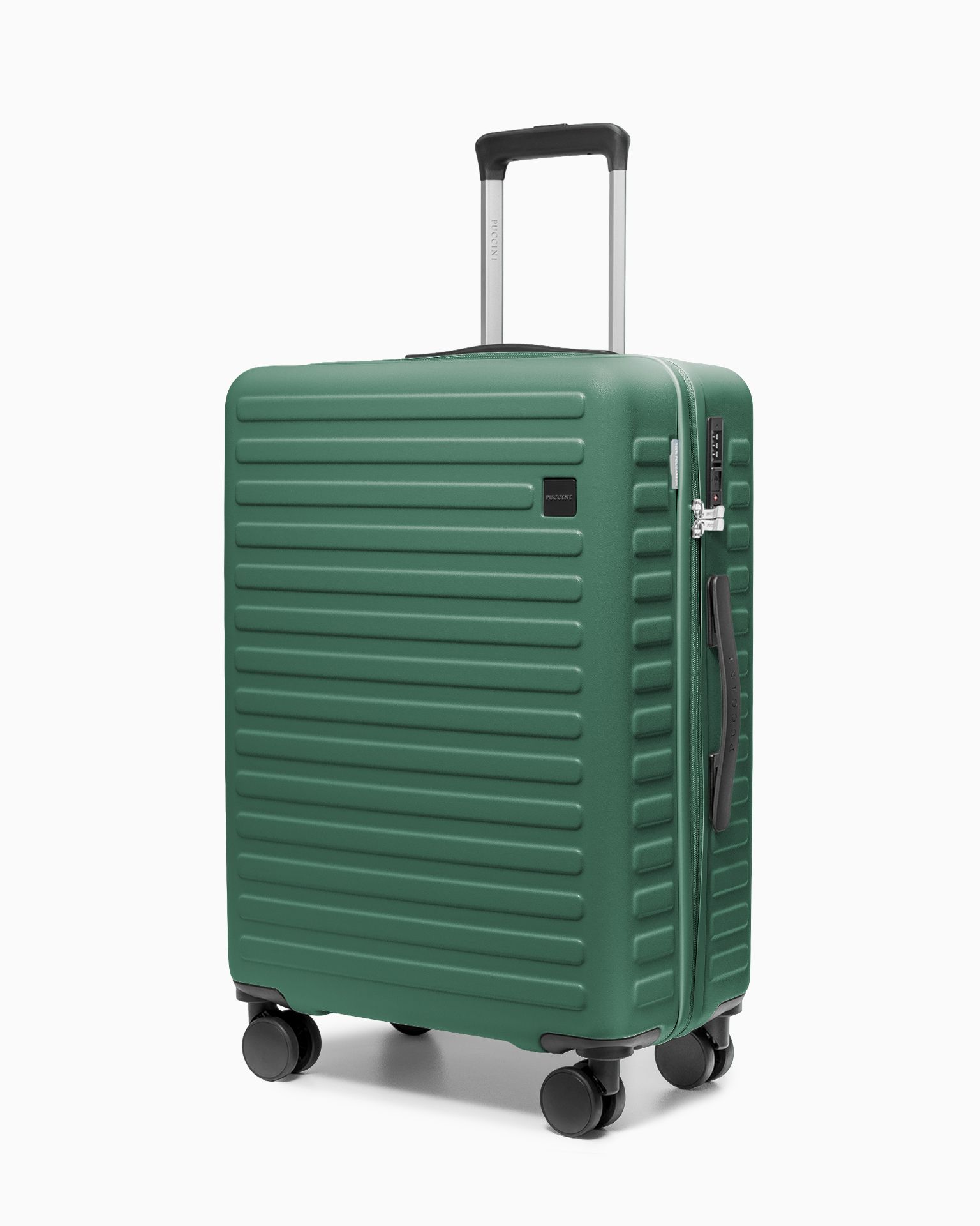Walizka średnia na kółkach z poliwęglanu zielona