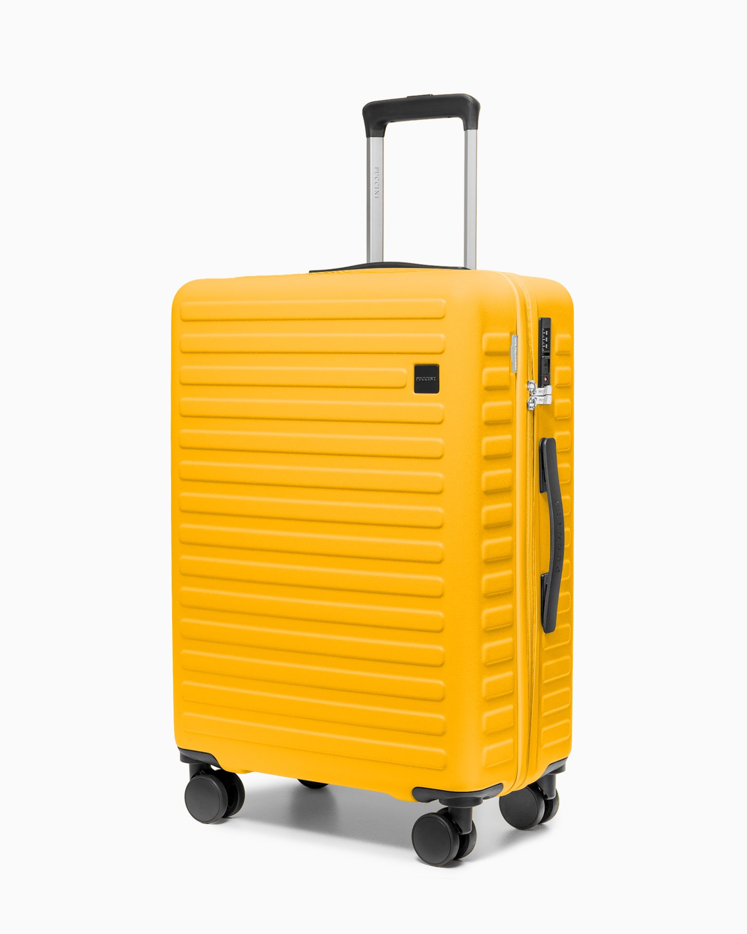Walizka średnia na kółkach z poliwęglanu żółta