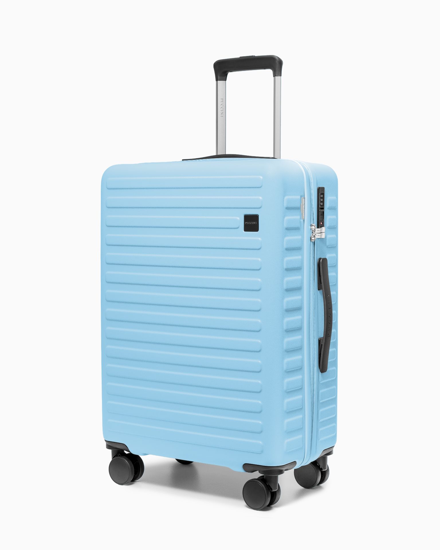 Walizka średnia na kółkach z poliwęglanu niebieska