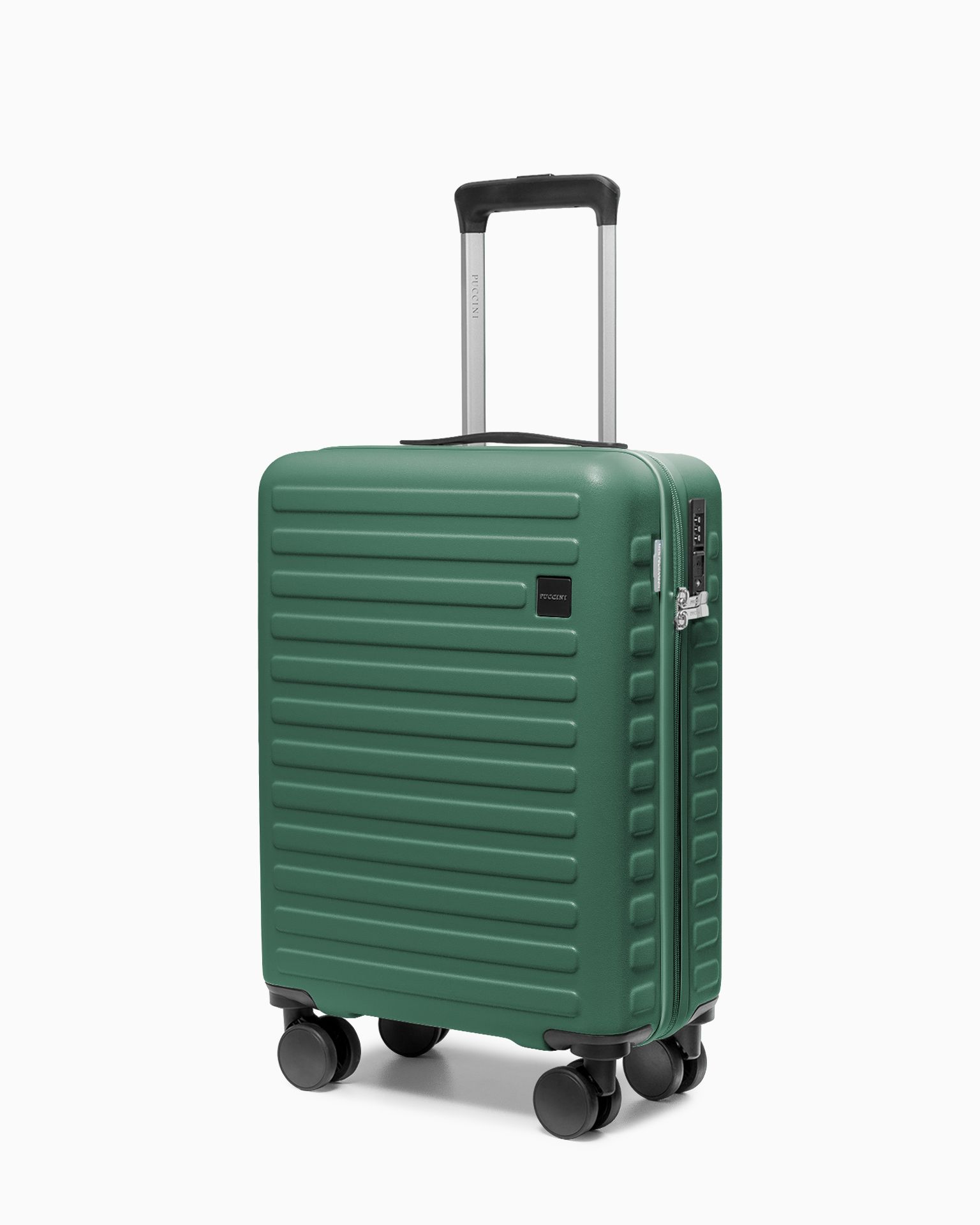 Walizka kabinowa na kółkach z poliwęglanu zielona