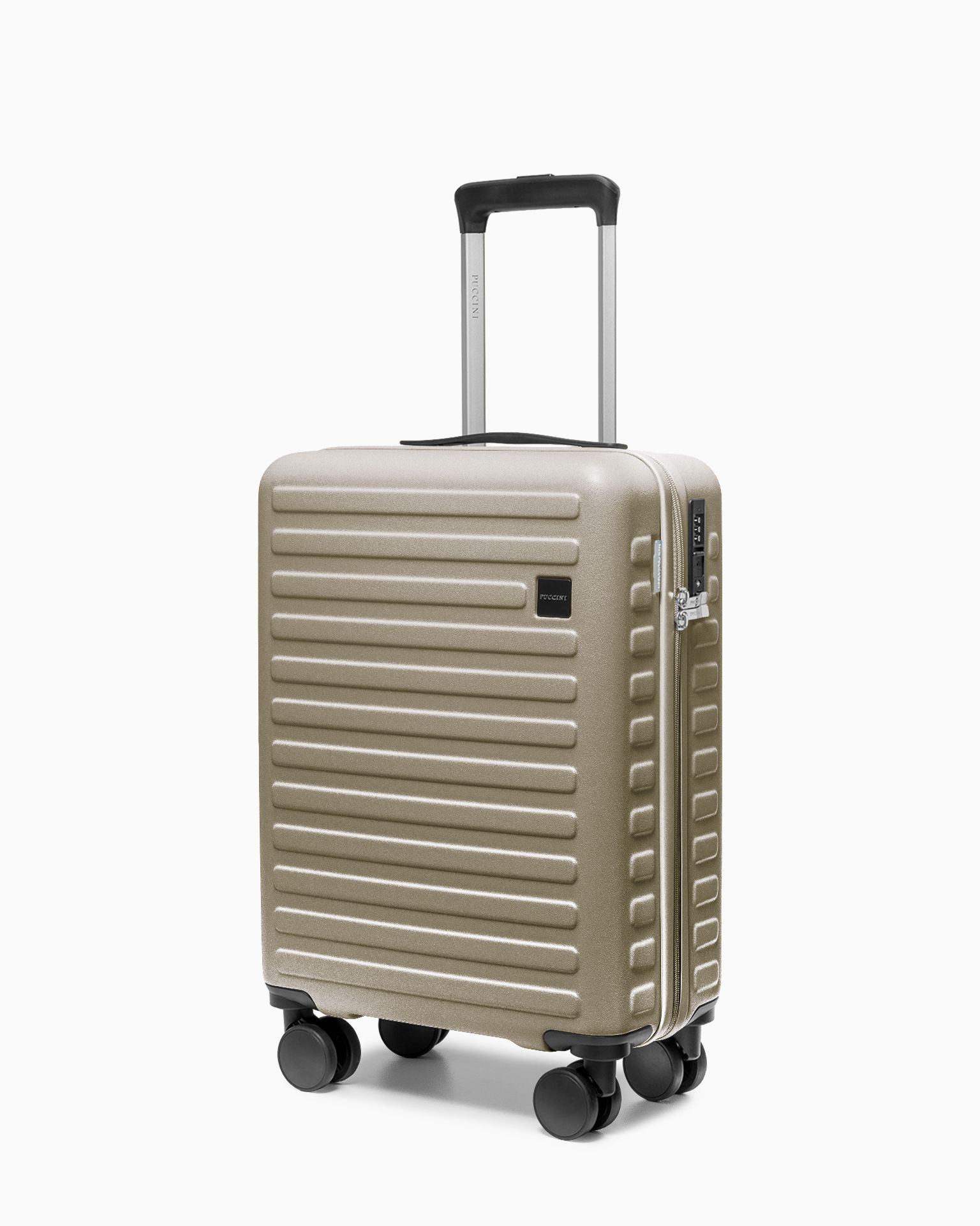 Walizka kabinowa na kółkach z poliwęglanu szampańska