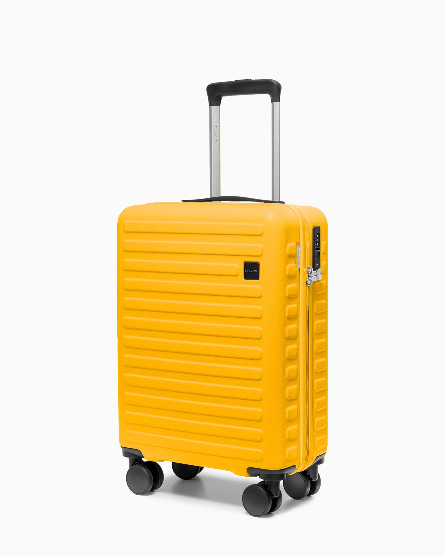 Walizka kabinowa na kółkach z poliwęglanu żółta