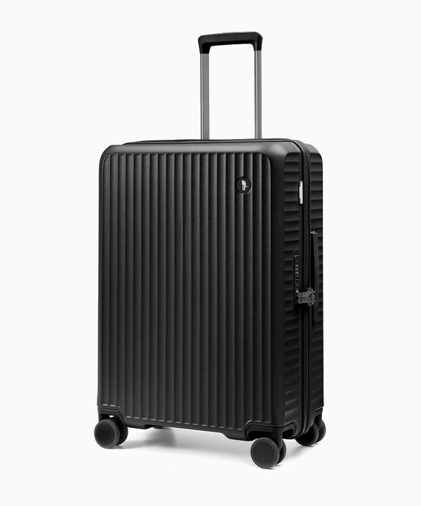 Walizka średnia z poliwęglanu na czterech kołach czarna