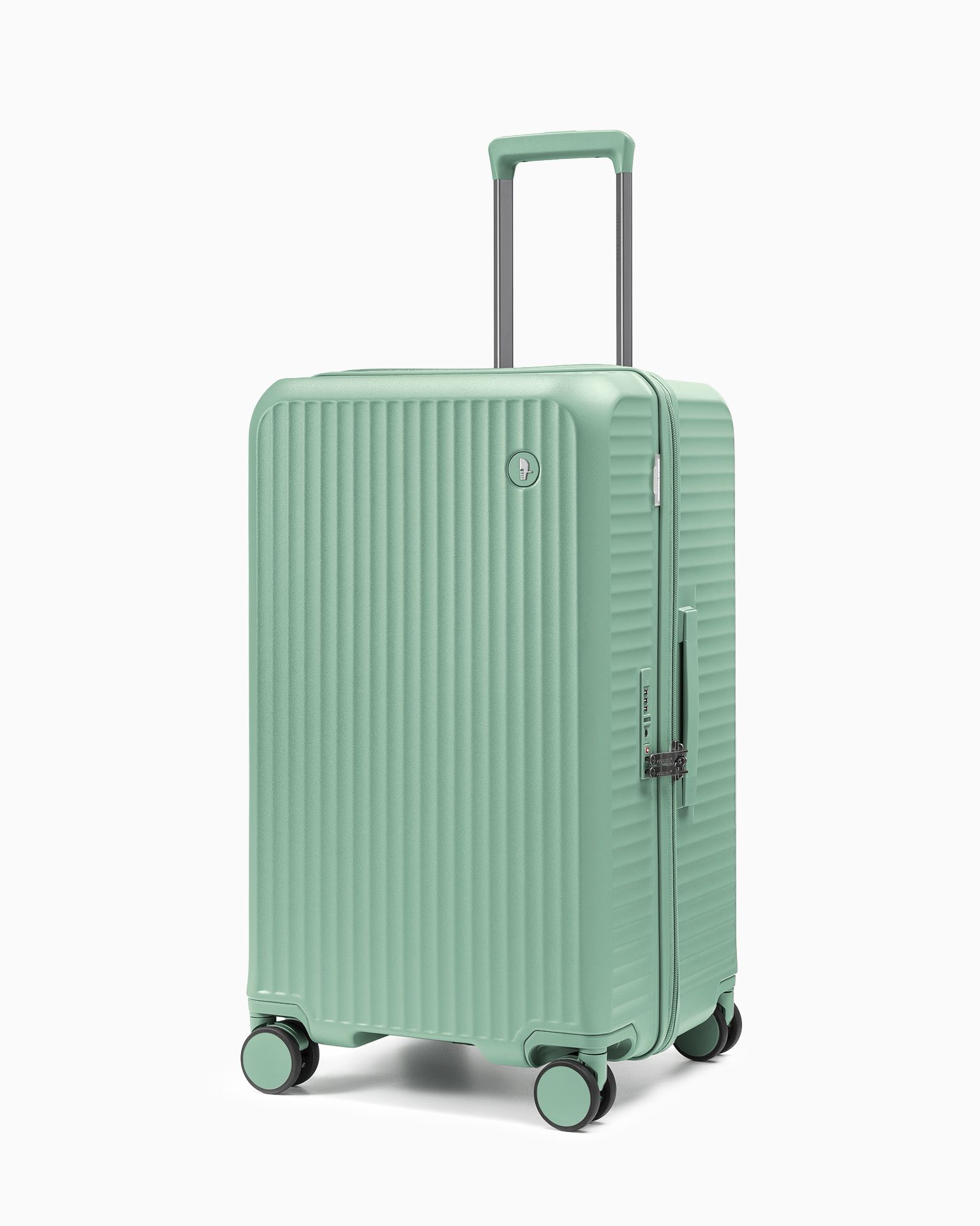 Walizka średnia trunk z poliwęglanu na czterech kołach zielona