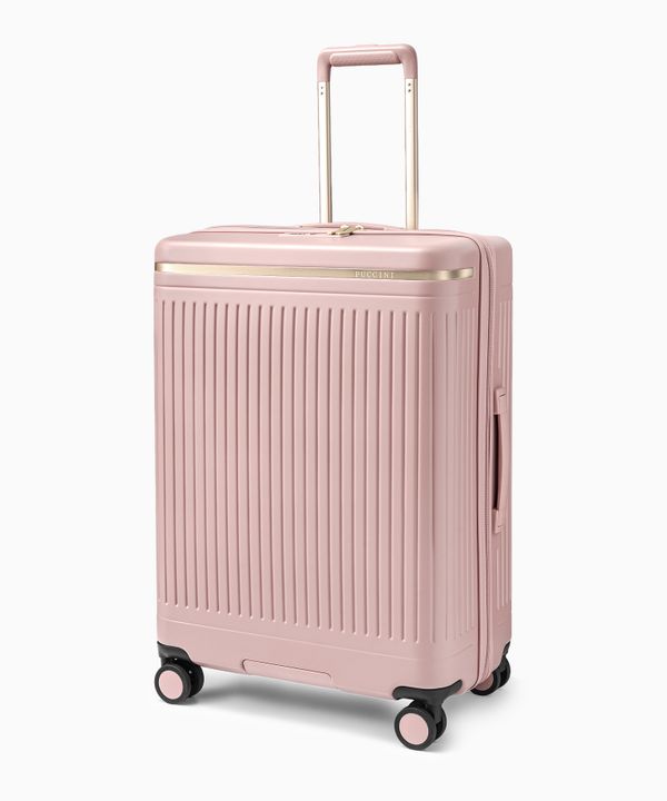 Walizka średnia z poliwęglanu różowa