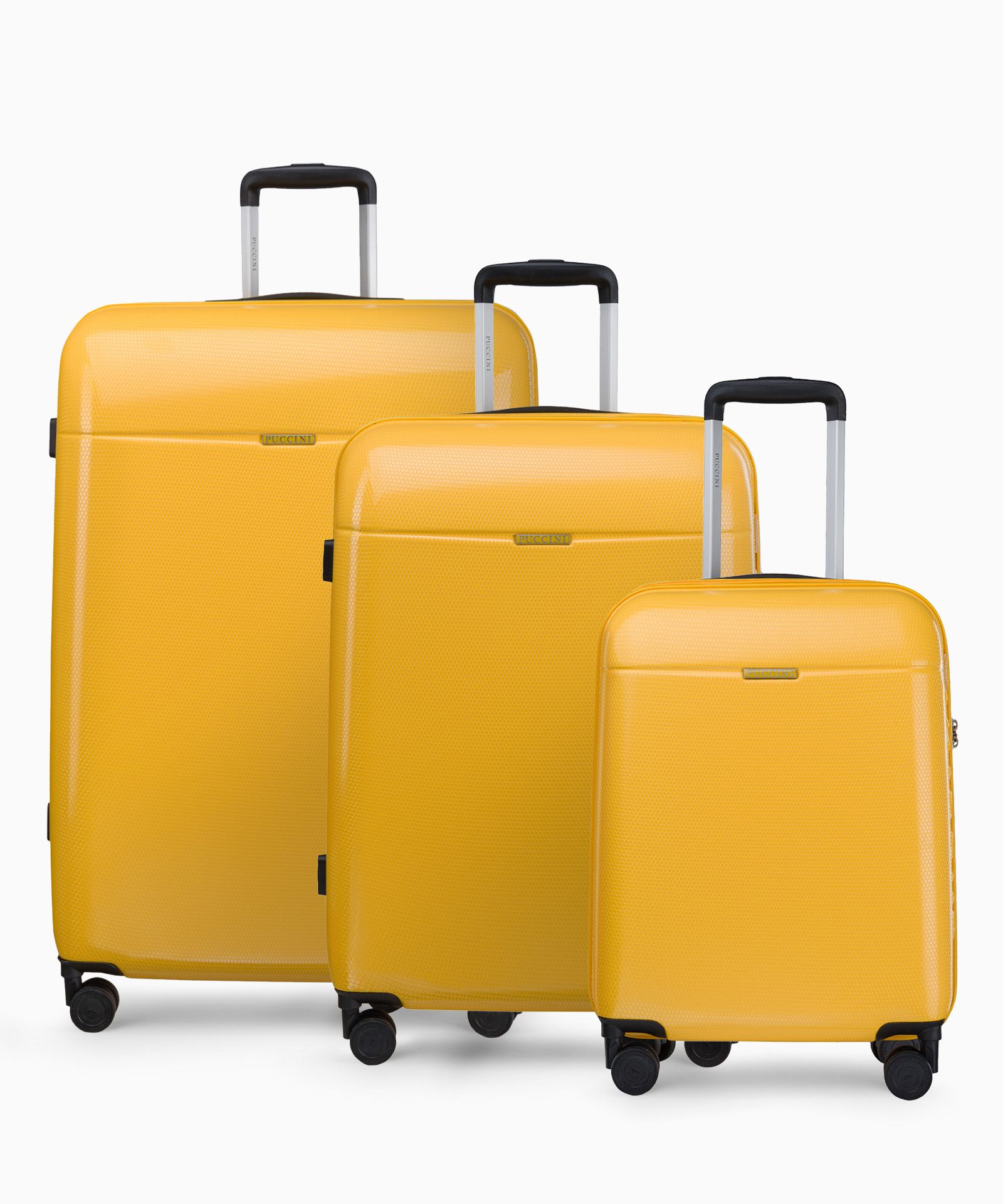 Zestaw walizek z poliwęglanu żółty