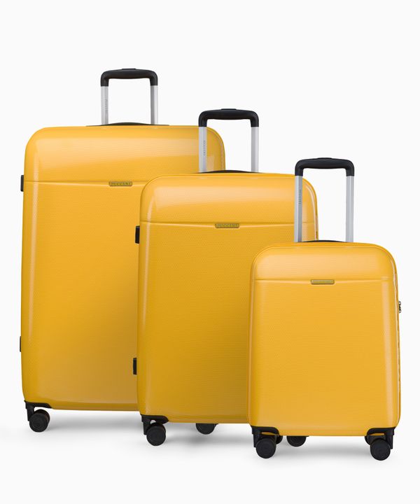 Zestaw walizek z poliwęglanu żółty