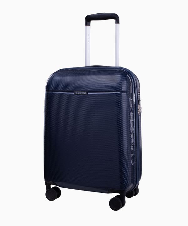 Kabinowa granatowa walizka z policarbonu