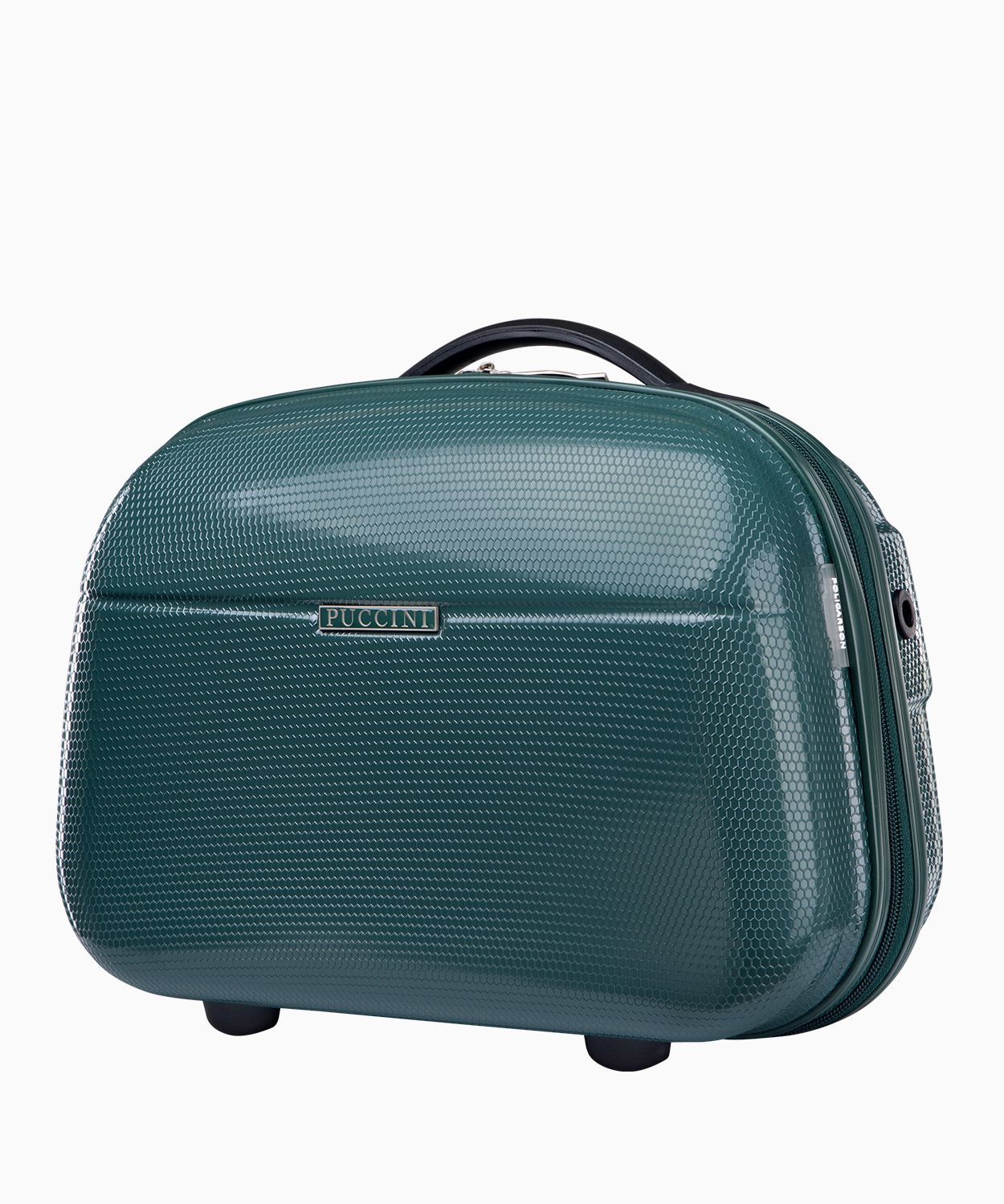 Zielony kuferek podróżny z policarbonu