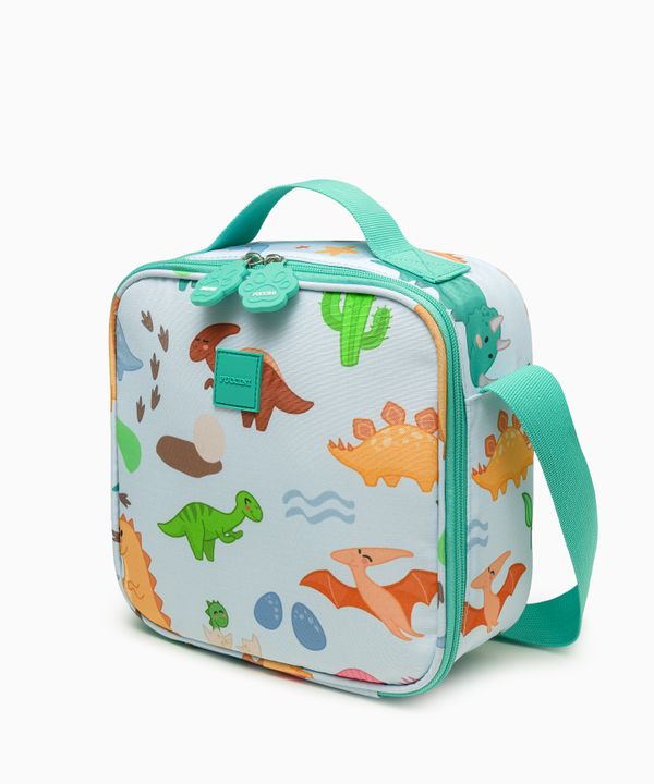 Zestaw torba na lunch + kosmetyczka + nerka dla dzieci niebieski dinozaury