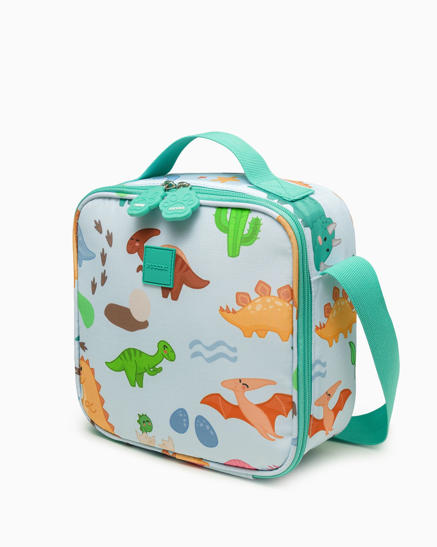 Torba na lunch dla dzieci niebieska dinozaury