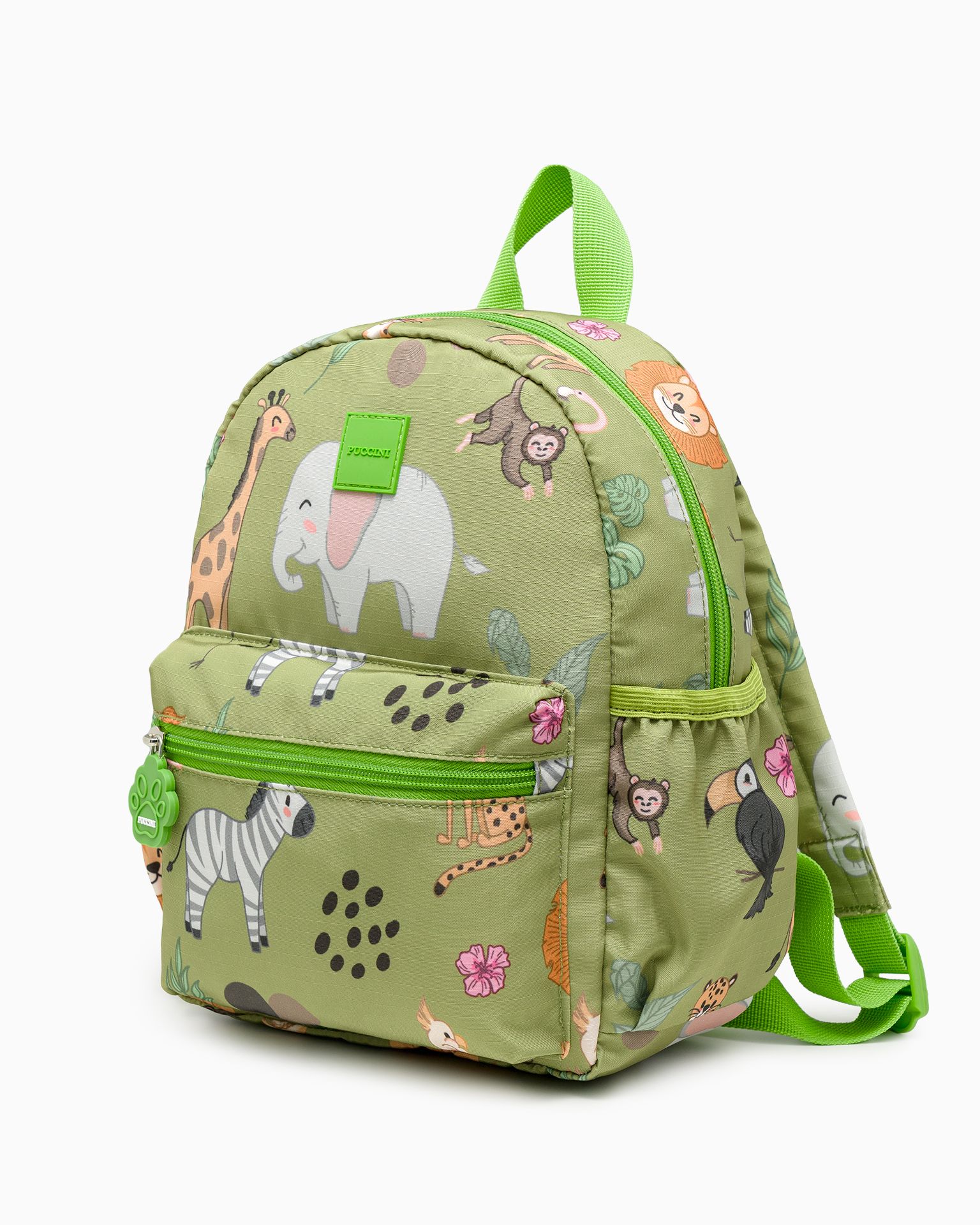 Zestaw plecak dla dzieci + portfel + kosmetyczka zielony safari