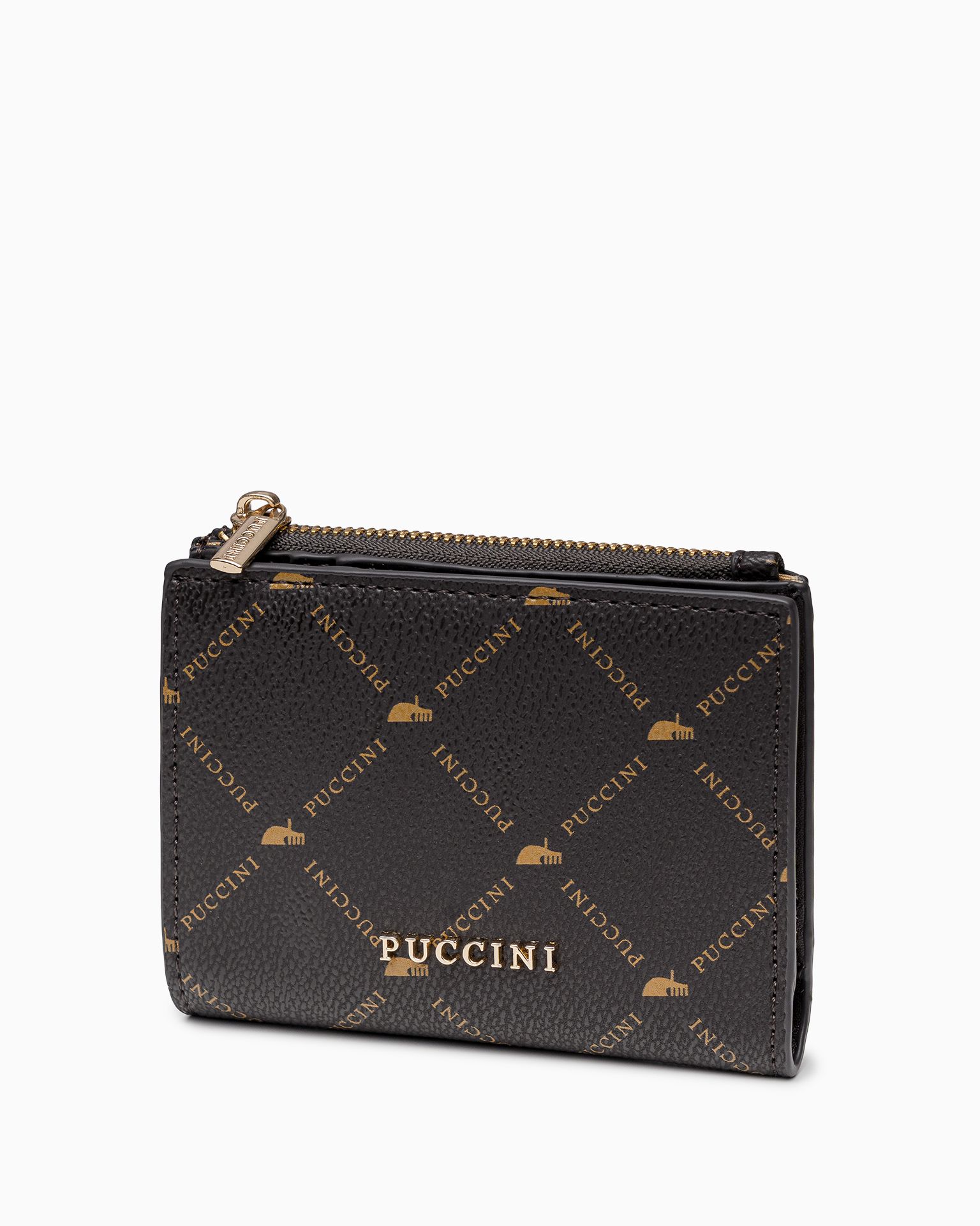 Portfel damski mały monogram brązowy