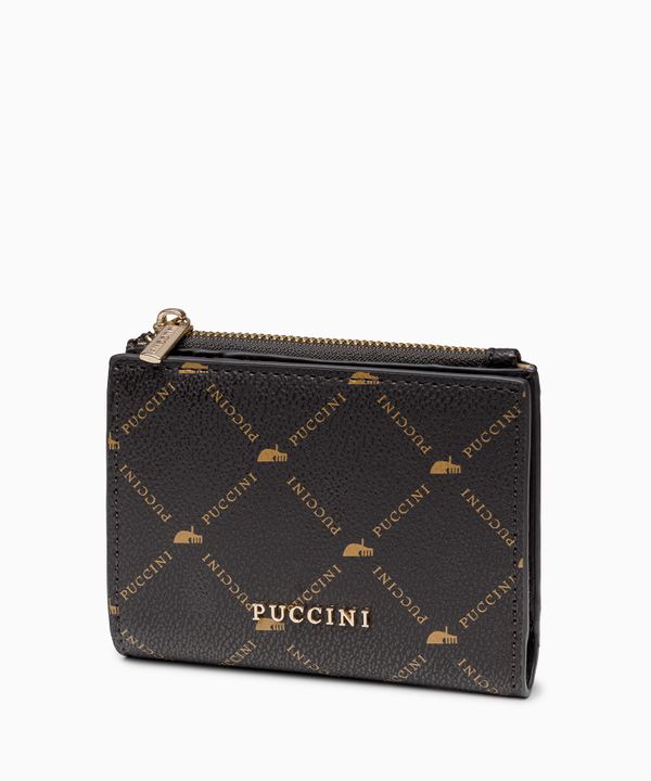 Portfel damski mały monogram brązowy