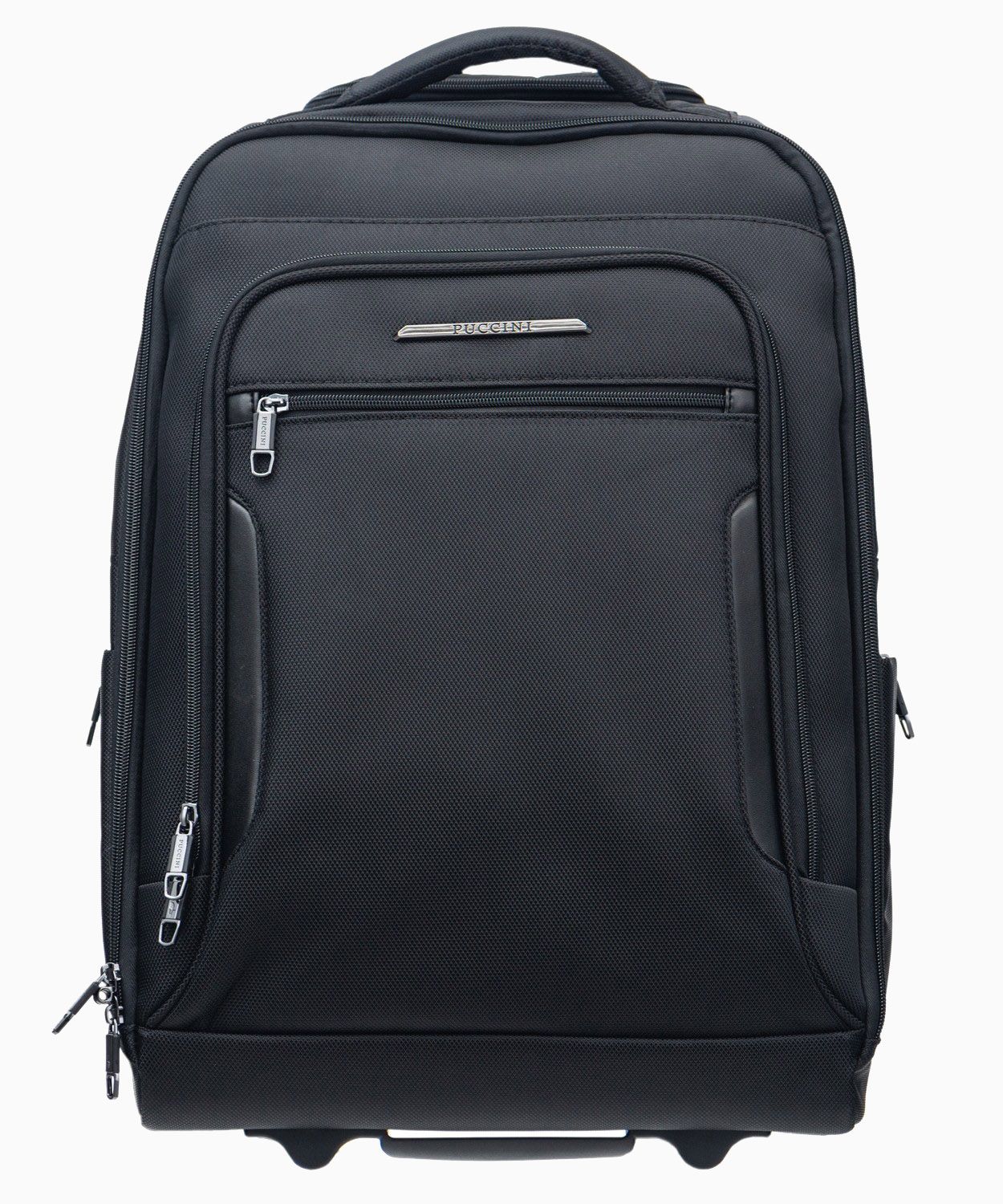 Duży czarny plecak na laptopa na kołach 