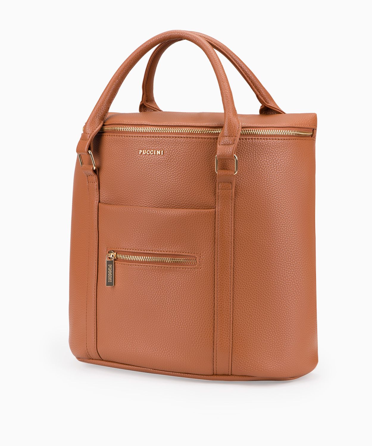 Plecak damski z uchwytami ze skóry ekologicznej brązowy 