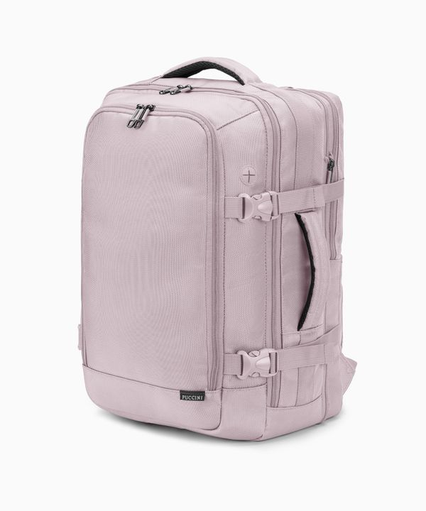 Plecak podróżny z poszerzeniem i kieszenią na laptopa 16" różowy