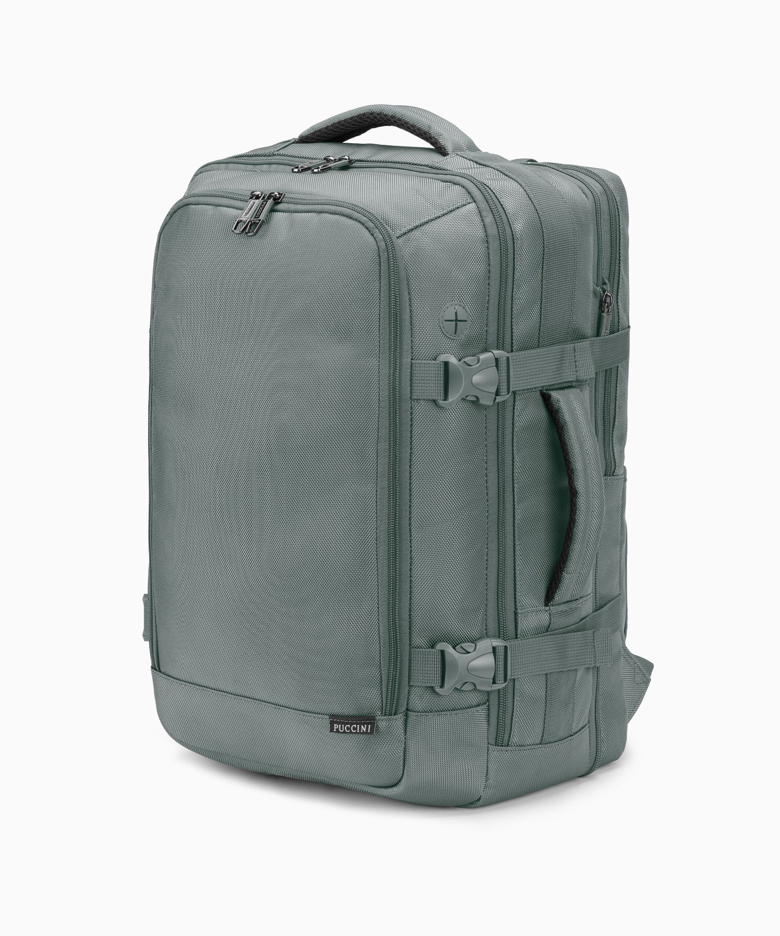 Plecak podróżny z poszerzeniem i kieszenią na laptopa 16" zielony