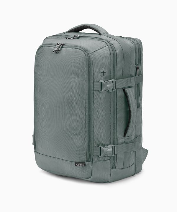 Plecak podróżny z poszerzeniem i kieszenią na laptopa 16" zielony